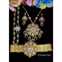 ราคา เครื่องประดับวัฒนธรรมไทยเครื่องประดับวัฒนธรรมไทยเครื่องประดับชุดไทย เครื่องประดับชุดไทยจัดเซต สร้อย ต่างหู สายเข็มขัด หัวเข็มขัด สังวาลย์ (ได้ครบตามรูป) (1735200915601000076)
