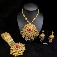 ราคา ต่างหูห้อยVintage Jewelry เครื่องประดับผู้หญิงชุดไทย สีทองพลอยแดงสวยๆ สร้อย ต่างหู หัวเข็มขัด สายเข็มขัด (1734531561718122004)