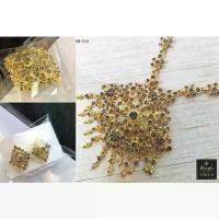 ราคา เครื่องประดับชุดไทย จัดเซ็ต (สร้อย+ต่างหู+หัวเข็มขัด) พลอยสีเพชรซีก (สีเทา) ขายดี (1735407354427966948)
