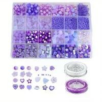 ราคา ลูกปัดอะคริลิกทรงกลมสีม่วง ขนาด 0.7-1.2 ซม. 24 ช่อง น้ำหนัก 240 กรัม พร้อมสายยางยืดสองเส้น สำหรับทำเครื่องประดับ สร้อยข้อมือ สร้อยคอ แหวน ต่างหู (1734968647271416855)