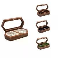 ราคา กล่องแหวนไม้ 2 ช่อง กล่องใส่แหวน เหมาะสำหรับการเดินทาง ที่เก็บเครื่องประดับ ต่างหู และแหวน ออแกไนเซอร์สำหรับใช้ประจำวัน เหมาะสำหรับงานหมั้นและงานแต่งงาน กล่องใส่แหวน (1731869634165836727)