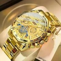 ราคา นาฬิกาข้อมือควอตซ์ทองหรูสำหรับผู้ชาย BINBOND กันน้ำ แสดงวันที่ เข็มและขอบเรืองแสง สายสแตนเลส เหมาะกับการแต่งกายธุรกิจหรือลำลอง นาฬิกา หนัง แฟชั่น ทอง ชุบเศษ ทองแท้ คิตตี้ เข็ม ทิศ (1735198122547840017