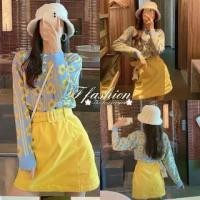 ราคา ชุดเซ็ท 3 ชิ้น เสื้อแขนยาว+กระโปรง+เข็มขัด เสื้อแขนยาว คอปก มีกระดุมด้านหน้า เม็ด (1734911382614475823)