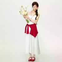 ราคา เดรสยาวสไตล์ฝรั่งเศสสีขาวอ่อน ดีไซน์รัดเอว สายเดี่ยวโชว์หลัง สำหรับผู้หญิง คอลเลคชั่นใหม่ฤดูใบไม้ผลิ-ฤดูร้อน 2026 เหมาะสำหรับวันพักผ่อนริมทะเล เดรส คุณครู ชุด ทํางาน ผ้า ไทย (1734698558545954443)
