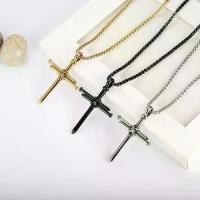 ราคา สร้อยคอกางเขนสำหรับผู้ชาย สร้อยโซ่สแตนเลส 24 นิ้ว พร้อมจี้กางเขนพระเยซู 3 เล็บ ของขวัญคริสเตียนสำหรับคุณพ่อ มีให้เลือก 3 สี (1734379631542437858)