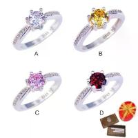 ราคา Tips Gallery แหวน เงินแท้ 925 เพชร CZ Hearts & Arrows 1 กะรัต รุ่น Diamond Solitaire Eternity Design มีให้เลือก 4 แบบ (1735112577016825511)