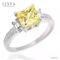 ราคา LENYA แหวน CZ สวารอฟสกี้ เซอร์โคเนีย เพิ่มความโดดเด่น ขนาด 6 มิล ตัวเรือนเงินแท้925 ชุบทองคำขาว (1733341927688800011)