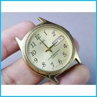 ราคา นาฬิกา Vintage มือสองญี่ปุ่น ALBA V743 7A00 ระบบ QUARTZ ผู้ชาย ทรงกลม กรอบทอง หน้าทอง หน้าปัด 35มม ตัวเรือนสแตนเลส COD (1735495506087937256)