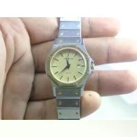 ราคา นาฬิกา Vintage มือสองญี่ปุ่น SANDOZ Swiss Made QUARTZ ผู้ชาย ทรงกลม กรอบทอง หน้าเหลืองสายสแตนเลส 2 กษัตริย์32mm (1735106749244867667)