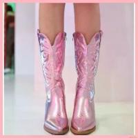 ราคา termagantshop ความคงทน #พร้อมส่ง รองเท้าคาวบอยเกรดพรีเมี่ยมสีชมพู Metallic Boots/Cowboy Boot/Western Boot ราคา ถูก wanwan มือสอง ploy ผู้ หญิง รองเท้าแตะ สูง 5 นิ้ว (1730268841932590026)