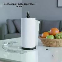 ราคา [Oossoo] Freestanding Toilet Paper Holder with Spray Bottle Stainless Steel Cling Film Rack -Drill-Free Kitchen Paper Towel Holder (1735005610286024494)