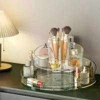 ราคา 360 ° Rotating Makeup Organizer - Cosmetic Skincare Organizers Brush Holder, Large Capacity Cosmetic Display Case for Vanity, Bathroom Countertop (Clear) (1734799486371923068)