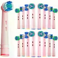 ราคา Replacement Brush Heads Compatible with Oral-B – Pink Color-Matched for Pro 1000 Pink Handle, Fits Pro 500/1000/1500/2000/3000 (Not for iO/Kids) – Soft Bristles, Multi-Style 16-Pack – GiaZentrix (1734