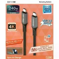 ราคา สายชาร์จ / CAPDASE USB Cable Sync&Charge Type C to C / รุ่น METALIC-EM cc240 4K / ความยาว 1.5เมตร (1735397833834792443)