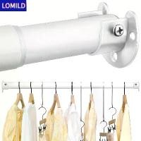 ราคา LOMILD Adjustable Stainless Steel Closet Rod – Heavy Duty Telescopic Hanging Solution for Clothes, Shower Curtains & More, 40.01cm to 189.99cm Extension, White Metal Wardrobe Rod (1733512808872314666)