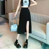 ราคา MY mid-autumn skirt women's high waist split fork hip wrap skirt A-shaped skirt court skirt Lauren skirt retro polka dot skirt (1733916852688684562)