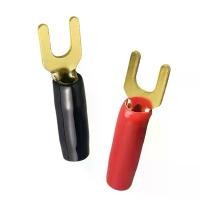 ราคา Y-style Spade Banana Plug Red Black Gold Plated Tuning Fork Banana Plug Jack Solderless Speaker Cable Power Terminal Connector dth (1735187684307273288)