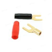 ราคา 4Pcs Y-style Spade Banana Plug Gold Plated Tuning Fork Banana Plug Jack Plug Solderless Speaker Cable Power Terminal Connector QB16TK (1735081555531236986)