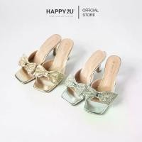 ราคา HAPPY2U Yumi Bow Glitter Heels รองเท้าส้นสูงเปิดส้น รองเท้าส้นสูง 3 นิ้ว ประดับโบว์ (1734613314122254163)