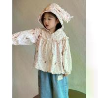 ราคา Girls' Korean Style Hooded Jacket with Rabbit Ears & Heart Cutouts - Soft Pink & Floral Print Zipper Front, Machine Washable Outerwear, Long Sleeve Casual Coat for Spring/Fall, Cute Jacket (1734247279