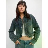 ราคา [Pomelo] เสื้อแจ็คเก็ตยีนส์ทรงครอป / Cropped Denim Jacket – Blue (1733887472519578715)