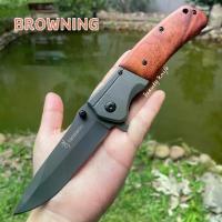ราคา browning มีดพับพกพา มีดพับ มีดพับสวยๆเท่ๆ FOLDING KNIFE ด้ามไม้ เหล็กใบมีดสแตนเลส มีดยาว 22.5ซม. (1734978955393533463)