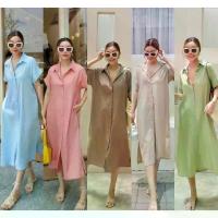 ราคา maxi dress ผ้าลินินแท้ ชุดเดรสลินิน linen dress ชุดเดรสยาวสีหวานผ้าลินิน เดรสเชิ้ตลินินแท้ ลินินแท้100% (1735394181736269291)
