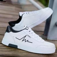 ราคา รองเท้าผู้ชายรุ่นใหม่ รองเท้าสีขาวสำหรับฤดูร้อน สไตล์เกาหลี เทรนดี้ อเนกประสงค์ รองเท้าผ้าใบลำลองสปอร์ต สำหรับวัยรุ่นและผู้ชาย pan legenda รองเท้า วิ่ง เพื่อ สุขภาพ เดิน นัน ยาง พื้น สตั๊ด skecher (17