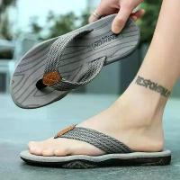 ราคา Men's flip flops casual beach shoes large size men sandals summer leisure anti slip leisure anti slip (1735175903404721218)