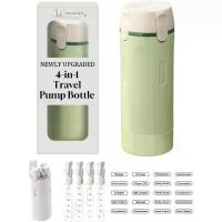 ราคา Travel Size Toiletries Bottles for Shampoo Conditioner Lotion Skincare Cosmetic 4 in 1 Pump Dispenser Refillable Squeeze Liquid Containers Essentials Toiletry Mini Empty Leak Proof Small(Green) (17347
