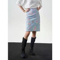 ราคา 2024 Spring/Summer New Embroidered Sequin High-Waisted Slim-Fit Midi Skirt Street Style Skirt 4229193 (1735000192532645027)