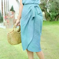 ราคา Hemper.th - wrapping skirt กระโปรงป้าย ผ้าใยธรรมชาติจากใยกัญชง ผูกเอวด้านข้างฟรีไซส์ (1729694883996470180)