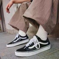 ราคา 【VANS OFF THE WALL】Old Skool Classic Black Sneakers Unisex รองเท้าผ้าใบคลาสสิกสีดำ (1735009656706270609)