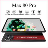ราคา 2025 New Tablet Max80, Large 12-Inch Screen, 48Mp + 24Mp, 4 Hd Cameras, 16Gb 1024Gb Memory, Playing Various Games and Watching Videos, Supports 5Gwifi, Bluetooth Other Functions, (1734594026985784817)