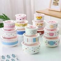 ราคา HomeDee [พร้อมส่ง] ชุดชามเซรามิค เซรามิค ชามเซรามิค พร้อมฝาปิด 3ใบ/ชุด เข้าไมโครเวฟได้ ชาม ถ้วย (1735509237990524463)