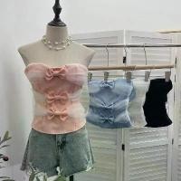 ราคา สายเดี่ยว ไหม พรม,เสื้อ สายเดี่ยว เสื้อครอป,วอนบิน เสื้อกล้าม,เสื้อกล้ามแบบไม่มีสายพร้อมแผ่นรองกันลื่นและดีไซน์โบว์ไท ทรงสั้นเข้ารูป เสื้อยืด ถูก และ ดี (1735032323635644168)