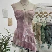 ราคา สายเดี่ยว ไหม พรม,เสื้อ สายเดี่ยว เสื้อครอป,วอนบิน เสื้อกล้าม,เสื้อกล้ามตาข่ายบุฟองน้ำพร้อมขอบระบายแบบไม่สมมาตร เสื้อยืด ถูก และ ดี (1735032534096054024)