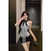 ราคา (COD) เสื้อเบลาส์แขนกุดสีน้ำเงินแบบผูกคอพร้อมโบว์และระบายสำหรับผู้หญิง เสื้อ แขน ระบาย แขนกุด เชิ้ต แฟชั่น ผู้หญิง กล้าม มี ใน ตัว ฟอง นํ้า ไหม พรม โบว์ (1734748831642191617)