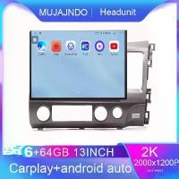 ราคา MUJAJNDO หน้าจอ 13 นิ้ว 6+64GB สำหรับ Honda Civic 2006-2011 ระบบ Android 15 หน้าจอ 2K QLED รองรับคำสั่งเสียง CarPlay Android Auto 2DIN เครื่องเสียงติดรถยนต์ รองรับการเชื่อมต่อ Mi (1734571728305948396)