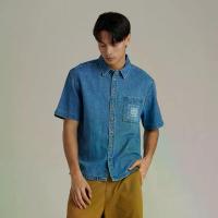 ราคา Mc JEANS (แม็คยีนส์) เสื้อเชิ้ตผู้ชาย เสื้อเชิ้ตแขนสั้น ทรงรีแลกซ์ สียีนส์ฟอกกลาง (Mc Resort Collection) MSSZ297 (1734890992206710491)