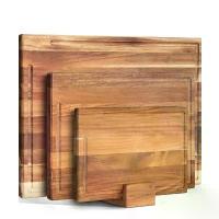 ราคา Creative and stylish wooden trays, durable acacia wood cutting boards, four sets, double-sided chopping boards, household kitchen fruit boards, snack trays, chopping boards 2026, (1735306783176623819)