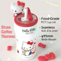 ราคา （กรุงเทพจัดส่งสินค้า）HelloKitty Coffee Thermos Cup กระติกน้ำหลอดดูดกาแฟ เก็บร้อน-เย็น เหมาะสำหรับใช้ในรถยนต์ ผลิตจากสแตน (1735482238666835649)