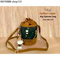 ราคา Rataya กระเป๋าทรงกลมใบใหญ่ลาย Coffee Lover (1734633409183843913)