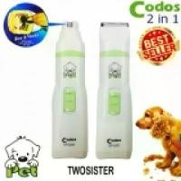 ราคา COD ใหม่2 In 1 Codos Pet Dog Cat Hair Electric Clipper Paw เครื่องบดเล็บ Grooming Clippers เครื่องตัดเล็บผม Trimmer เครื่องตัด CP-5200TikTok (1731476676223534270)
