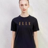 ราคา [COD] ELLE เสื้อยืด T-SHIRT ผ้า COTTON แขนสั้น ทรง BASIC ปักโลโก้ ELLE รุ่น W3K698 (1734982909393602216)