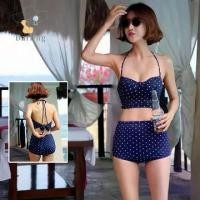 ราคา Bikini ชุดว่ายน้ำทูพีชสองชิ้น ชุดว่ายน้ำทูพีชเเฟชั่น ชุดว่ายน้ำผู้หญิงเกาหลีชุดบิกินี่ลายจุด (1735407263158076864)