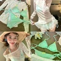 ราคา Star-printed casual lightweight sun-protective cover-up for women, bikini swimsuit with lace skirt set for water activities (1734932713562998427)