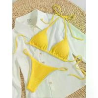 ราคา Woman's Bikini Basic Solid Lace-up Swimwear Beach Bikini Swimsuit Multiple Colors (1735426147764897042)