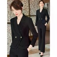 ราคา Ruffled Hem Burgundy Long Sleeve Blazer for Women Spring Autumn Slim Fit Elegant Professional Suit Black Blazer Dress (1734299273407727062)
