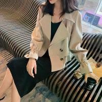 ราคา 2026 Women's Loose Suit Collar Jacket, Spring/Autumn Korean Style Petite Jacket, Elegant Waist-Cinching Short Trench Coat (1735515264850560376)